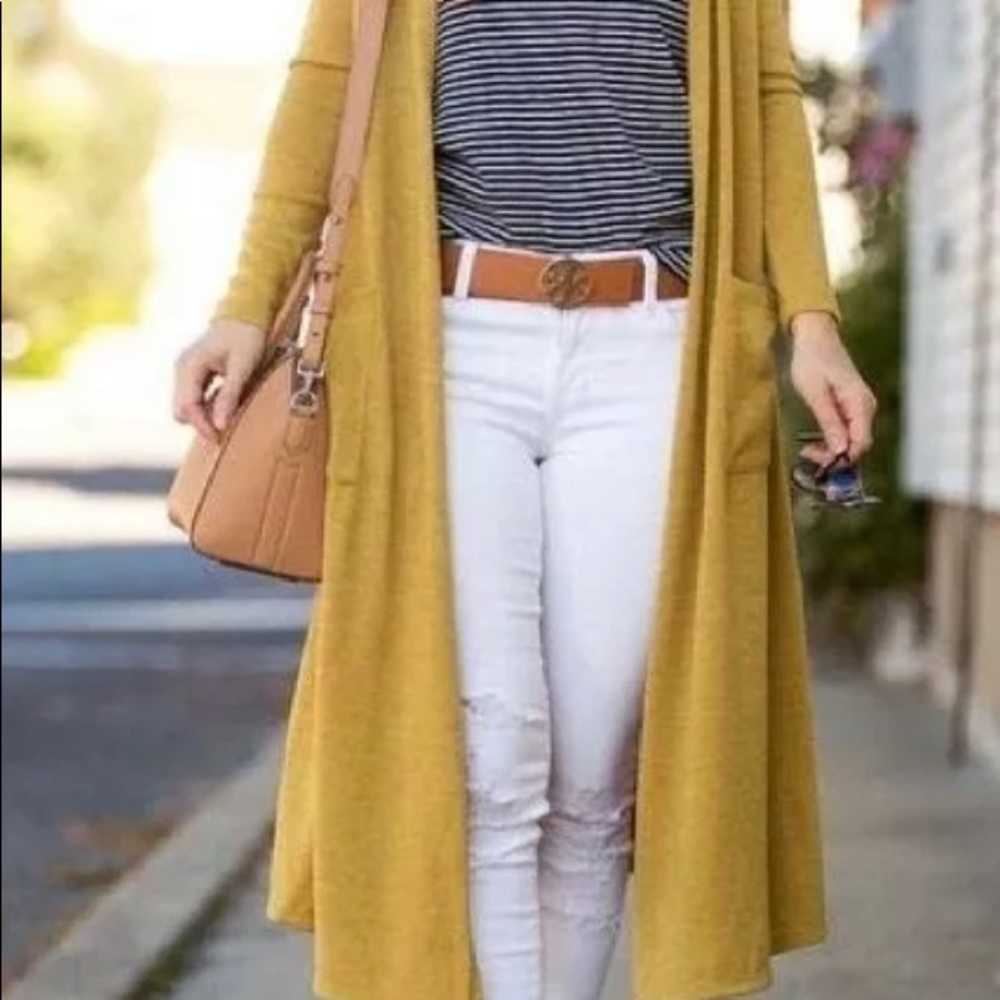 Mustard Yellow Women's Long Cardigan